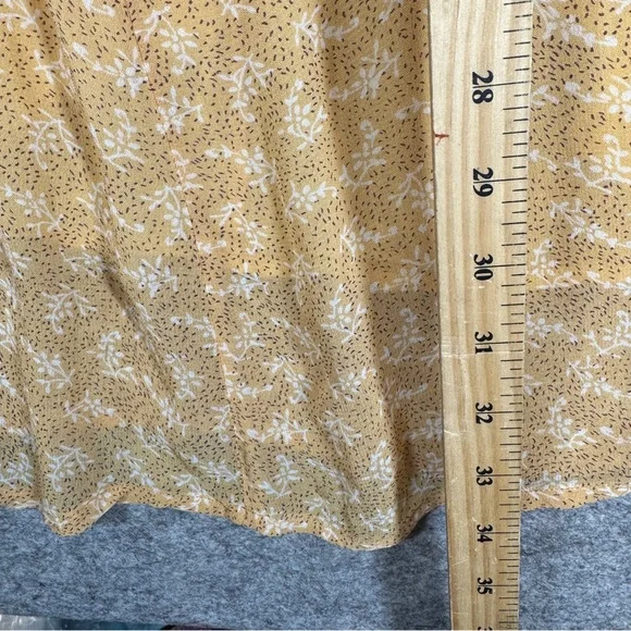 Vintage April Cornell Yellow Midi Skirt Floral Size S Boho Cottagecore Boho Chic - Picture 9 of 14